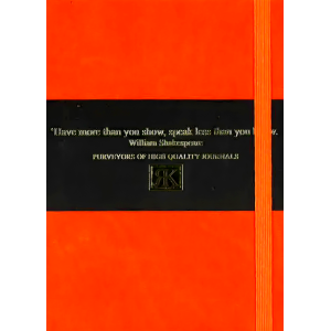 Pocket Pu Journal With Black & Gold Foil Bellyband (Orange)